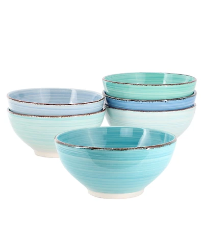 Elama Ridge Round Cereal Bowls, Set of 6, Service For 6