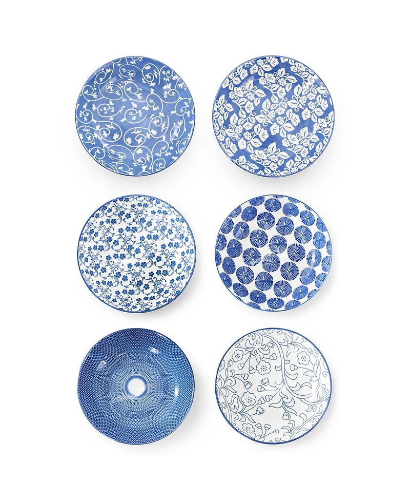 Elama Aurora Pasta Bowls, Set of 6, Service For 6