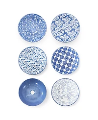 Elama Aurora Pasta Bowls, Set of 6, Service For 6