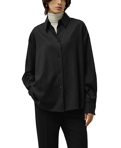Lilysilk Women's Silk-Wool Oversized Warm Shirt