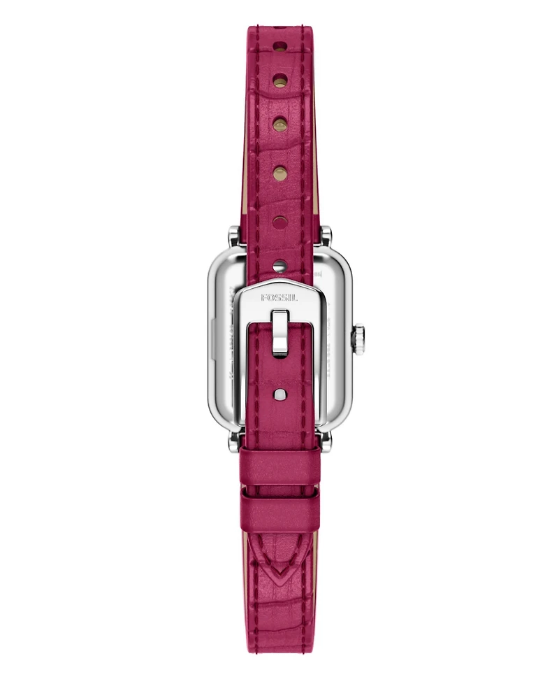 Fossil Women's Raquel Two-Hand Pink Leather Watch, 18mm