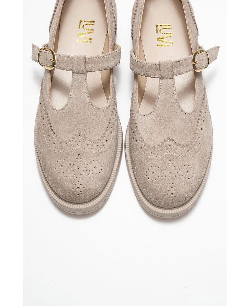 Forever & Always Shoes Women Janney Leather Strap Loafers