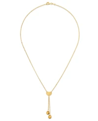 Macy's Garnet (2-3/8 ct. t.w.) Polished Heart Lariat Necklace in 14k Gold Over Sterling Silver (Also Available in Citrine)