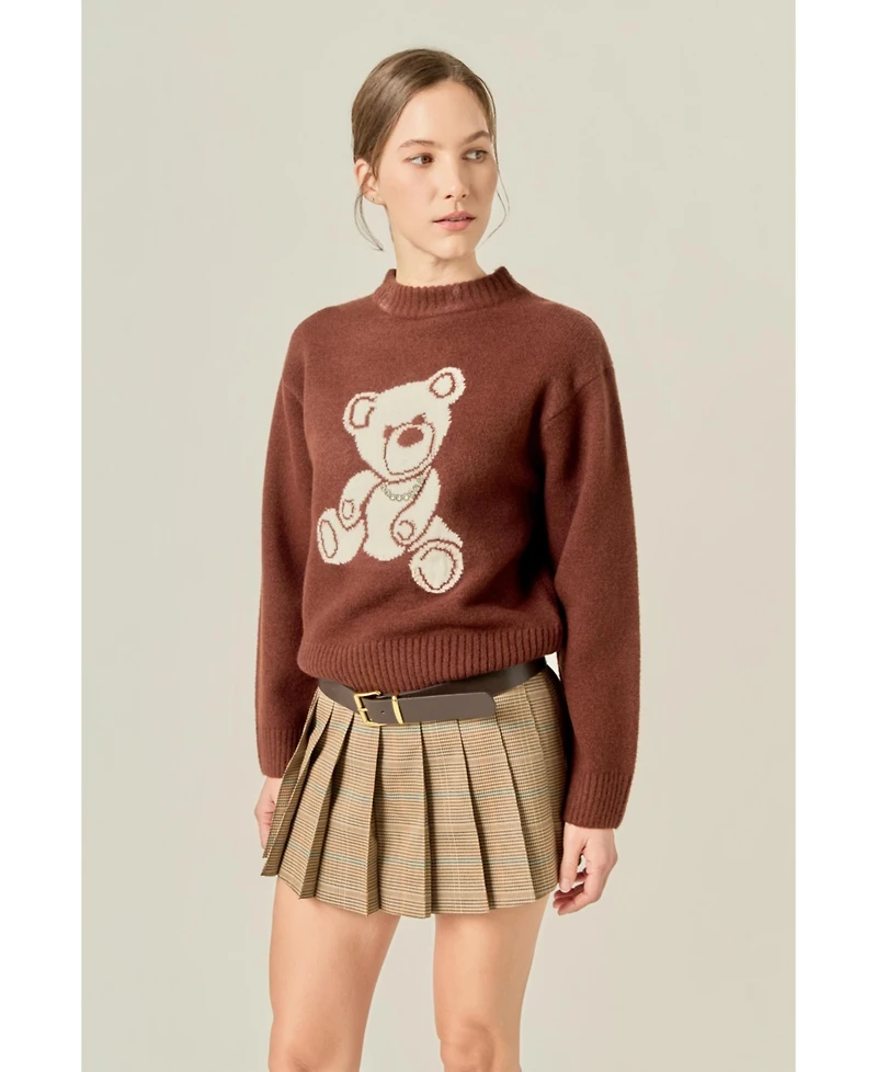 English Factory Women's Teddy Bear knit