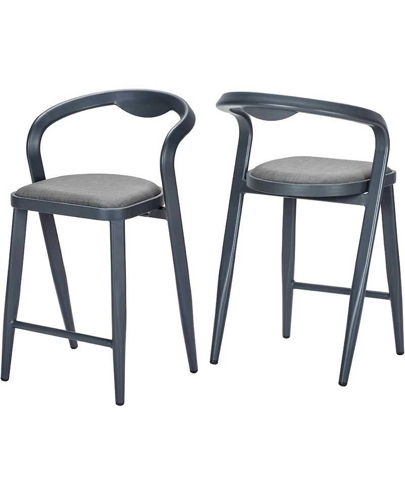 gaomon 2-Piece Counter Height Bar Stools with Back and Footrest for Indoor and Outdoor Use