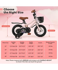 Sugift 14 Inches Kids Bike with Basket and Adjustable Handlebar for 3-8 Years Old