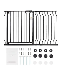 Cozito Extra-Wide Walk-Thru Safety Gate with Auto-Close, 29.5"-48.4", Black