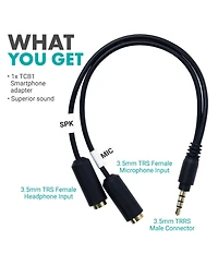 Movo TCB1 3.5mm Trs (Female) Microphone to Trrs (Male) Smartphone Adapter