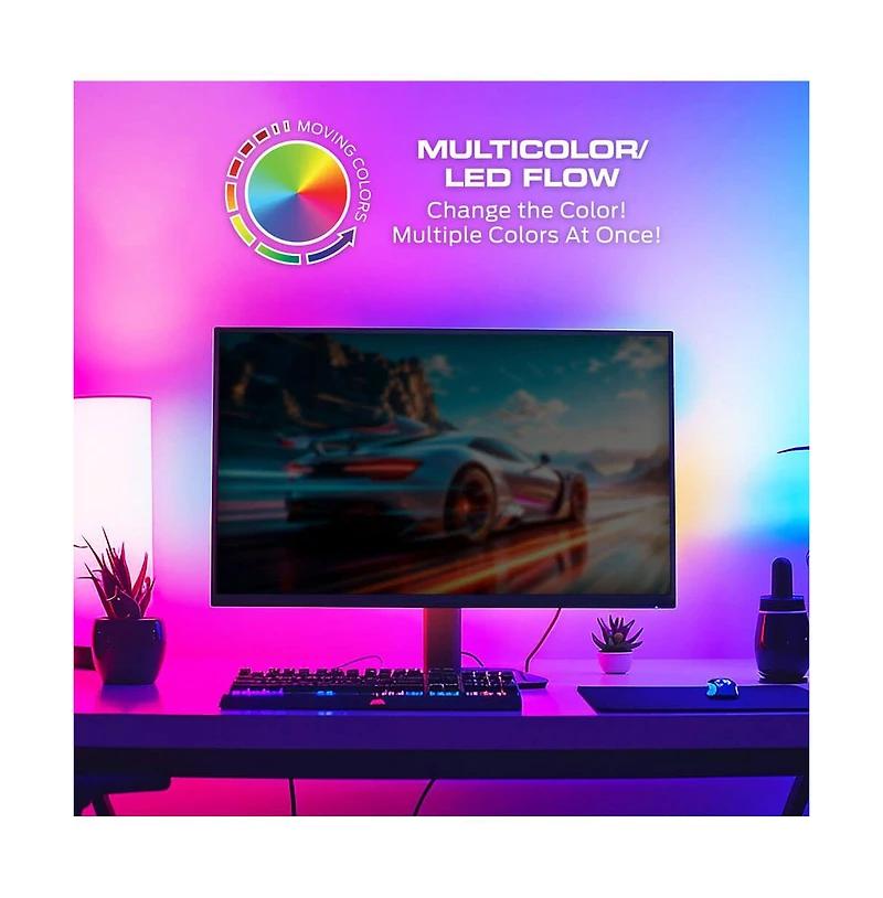 Monster Cable 25-Ft Ir Remote Controlled Rgb-ic Led Indoor Light Strip with Dynamic Color Flow and Sound Reactive Effects