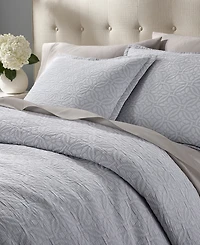 Charter Club Lattice Medallion Gray -Pc. Duvet Cover Set