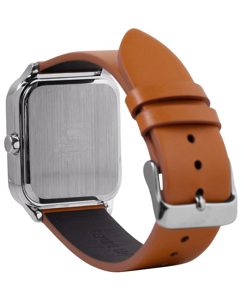 Casio Men's Japanese Quartz Brown Leather Watch 34mm