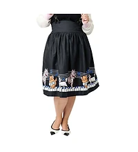Unique Vintage Plus Suspender Swing Skirt