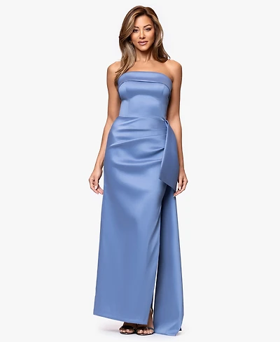 Xscape Women's Strapless Ruffle Long Dress