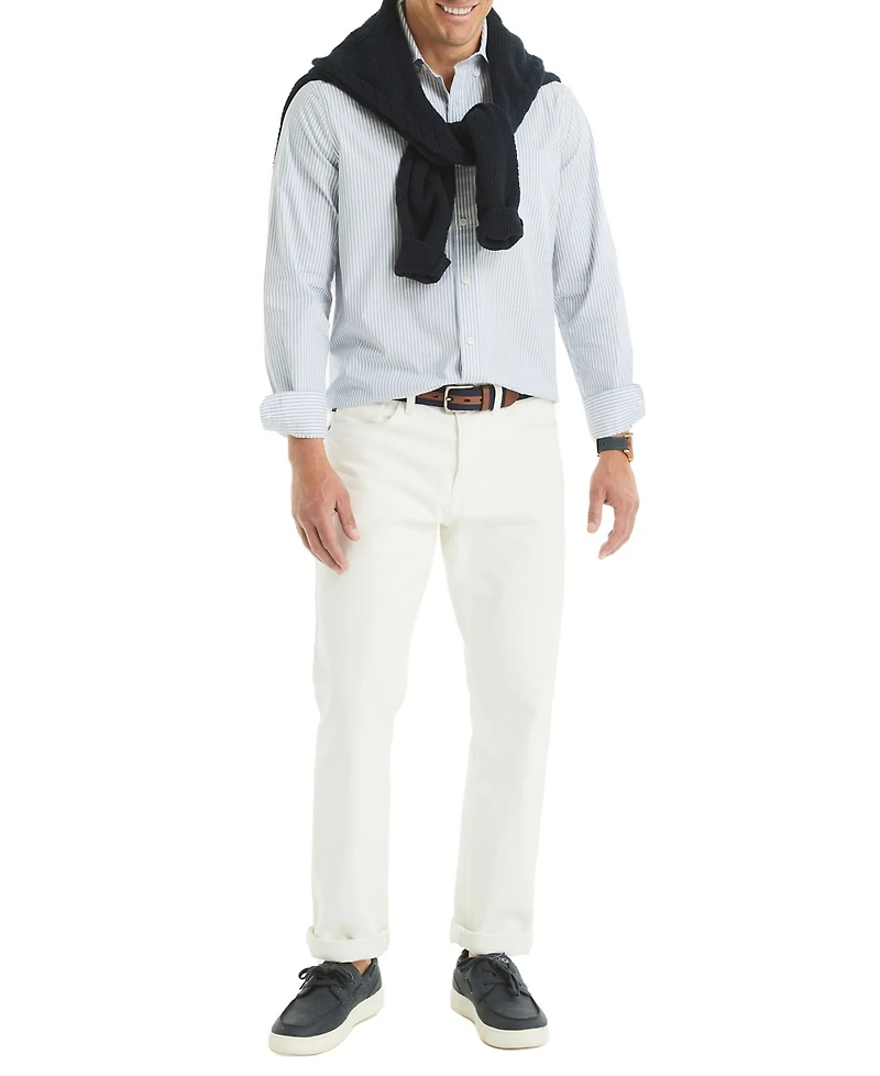 Nautica Men's Striped Long-Sleeve Dress Shirt