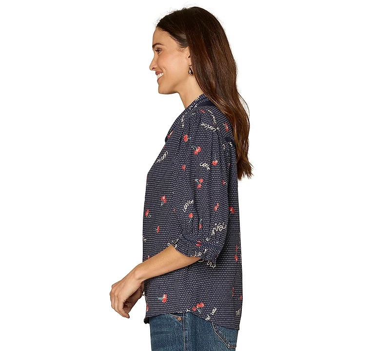 Democracy Women's Printed Collared Top