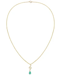 Macy's Emerald (5/8 ct. t.w.) & Diamond (1/6 Pendant Necklace 14k Yellow Gold (Also Available Sapphire Ruby)