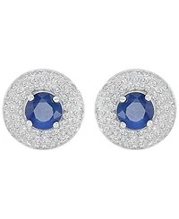 Macy's Sapphire & Diamond Puffy Stud Earrings