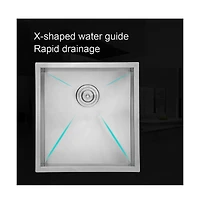 huluwat 19x20x9inch Undermount Kitchen Sink Stainless Steel Single Bowl 16 Gauge Deep Basin