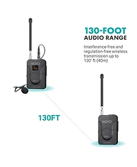 Movo Wmx-7 Vhf 12-Channel Wireless Lavalier Microphone System Compatible with Dslr Cameras, Camcorders, Smartphones