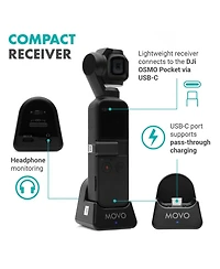 Movo Edge-op-Duo Dual Wireless Lavalier Microphone for Osmo Pocket 1 and 2