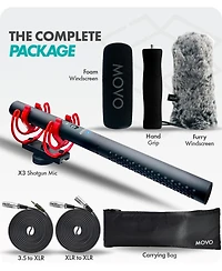 Movo X3-ii 11-inch Xlr Supercardioid Shotgun Condenser Microphone for Camera