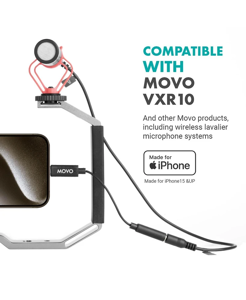 Movo Female 3.5mm Trrs Microphone Adapter Cable to Usb-c Connector Dongle