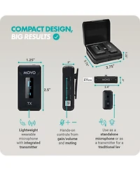 Movo Wmx-2-l Wireless Lavalier Microphone for iPhone/Lightning Devices with Wmx-hm Handheld Adapter