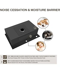 flynama 33x22inch Gunmetal Black Workstation Kitchen Sink Drop In Stainless Steel 16 Gauge