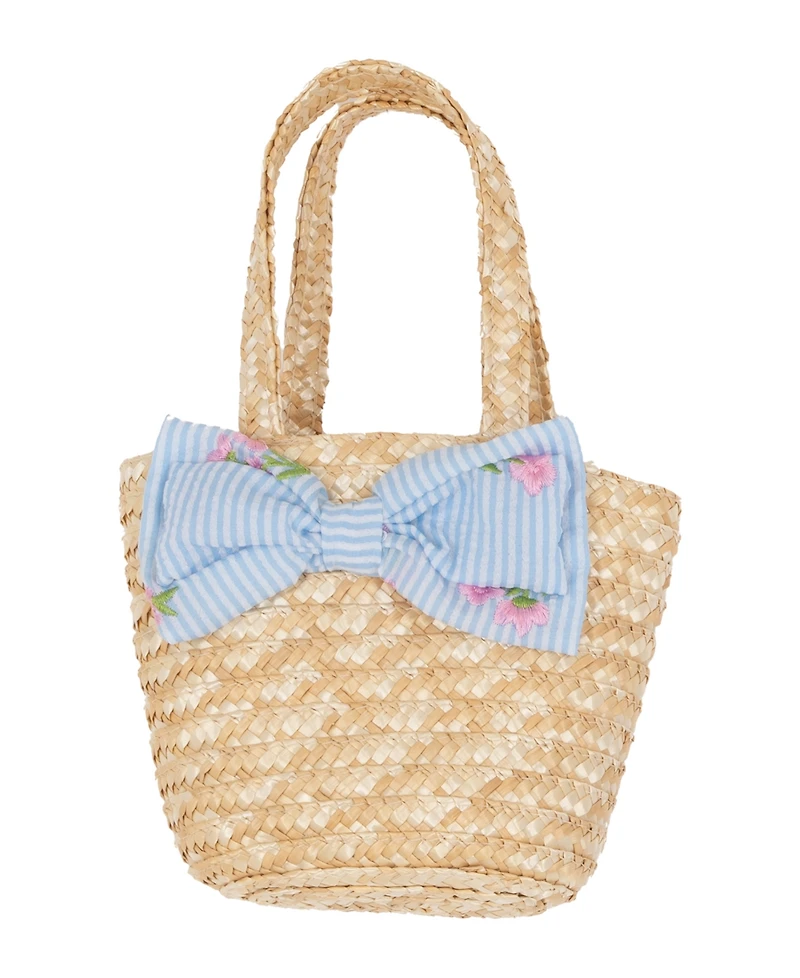 Rare Editions Girls' 7-16 Smocked Bodice Square Neck Dress and Bag, 2-Piece Set