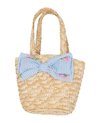 Rare Editions Girls' 7-16 Smocked Bodice Square Neck Dress and Bag, 2-Piece Set