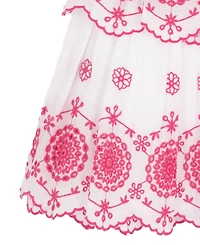 Rare Editions Girls' 2T-6X Cotton Eyelet Flutter-Sleeve Dress