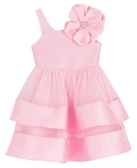 Rare Editions Girls' 2T-6X Mikado Sleeveless Mesh Skirt Dress