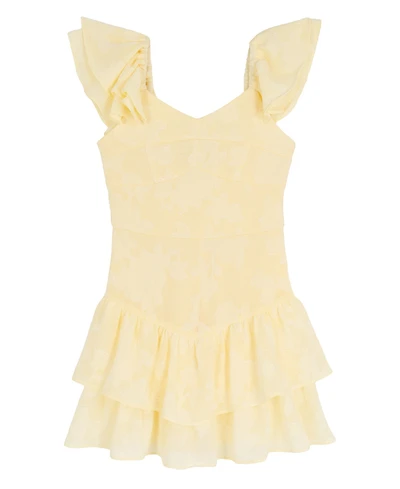 Rare Editions Girls' 7-16 Organza Flutter-Sleeve Sweetheart Dress
