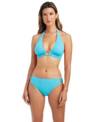 Bleu By Rod Beattie Womens V Neck Bikini Top Full Coverage Hipster Bottoms