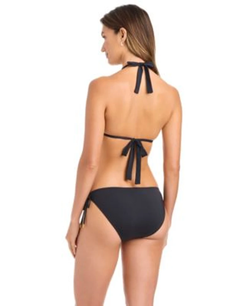 Bleu By Rod Beattie Womens V Neck Bikini Halter Top Full Coverage Hipster Bottoms