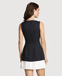 Avec Les Filles Women's Boat Neck Mini Dress