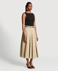 Avec Les Filles Women's Release Pleat Skirt Combo Dress