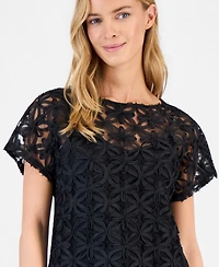 Anne Klein Women's Boat-Neck Ribbon-Soutache Top