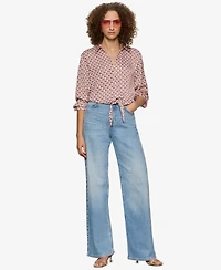 Sanctuary Petite Lover Long-Sleeve Tie Shirt