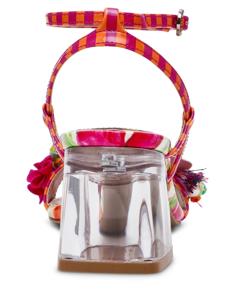 Betsey Johnson Women's Merrily Floral Low Block Heel Sandals