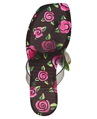 Betsey Johnson Women's Trenten Rose Jelly Square Toe Thong Sandals