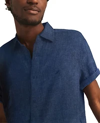 Nautica Men's Classic-Fit Solid Linen Short-Sleeve Shirt