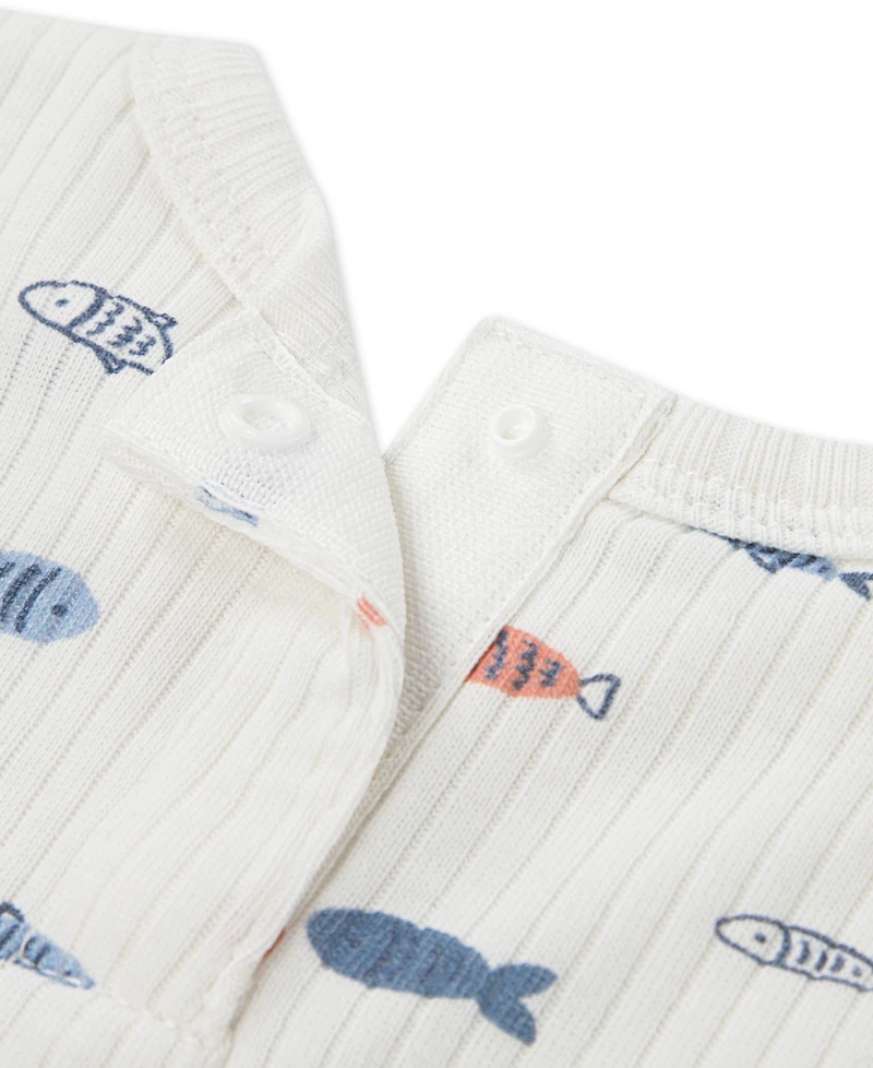 Huggies Baby Boys' Crewneck T-Shirt and Crinkled Shortall, 3-Piece Set