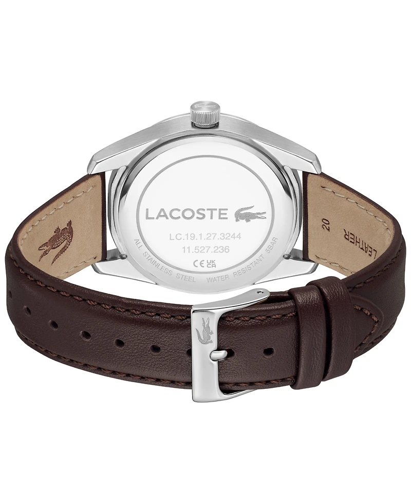 Lacoste Men's Boston Brown Leather Strap Watch, 39mm