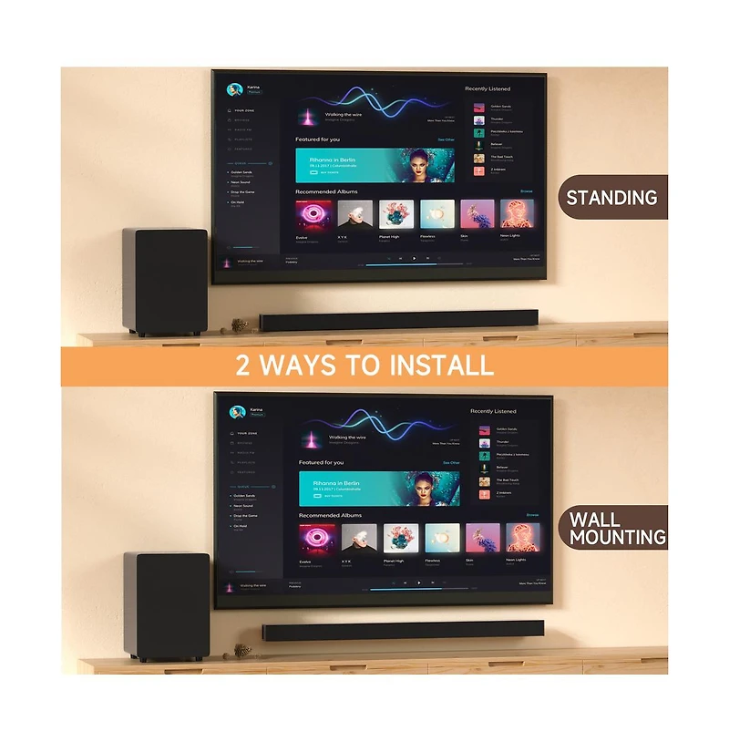 Artudatech 2.1 Channel Sound Bar and Subwoofer Set with Immersive Deep Bass & Bluetooth 5.0