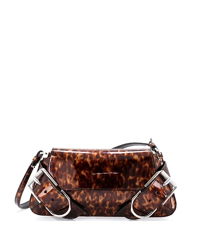 Pre-Owned Givenchy Voyou Shoulder Flap Bag Printed Patent