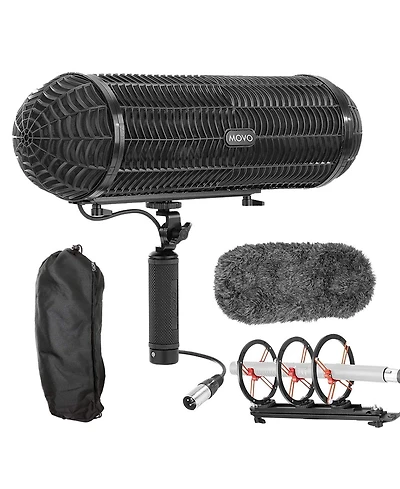 Movo BWS1000 Blimp Wind & Vibration Protection System for Shotgun Microphones