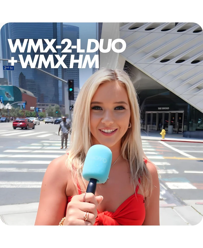 Movo Wmx-2-l-Duo Dual Wireless Lavalier Microphone for iPhone/Lightning Devices with Wmx-hm Handheld Adapter