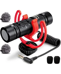 Movo DoubleMic V2 Two-Sided Shotgun Mic for Camera Vlogging