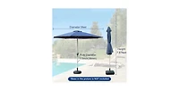 Flynama Outdoor 9FT Patio Table Waterproof Umbrella with Push Button Tilt and Crank with 8 Sturdy Ribs